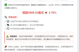 ETH跌破4000美元
