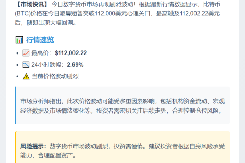 比特币突破11.2万美元