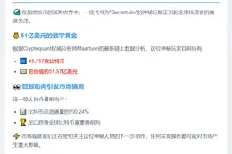 巨鲸持有4.6万枚BTC，价值51亿美元