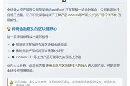 贝莱德CEO：探索代币化投资产品