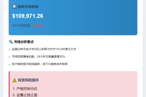 BTC跌破11万美元