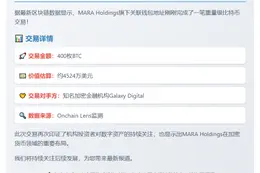 MARA获GalaxyDigital 400枚BTC