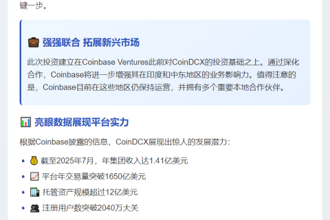 Coinbase投资印度中东交易所CoinDCX