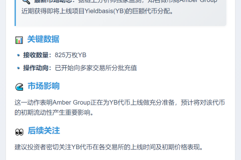 Amber 3小时收825万YB充交易所