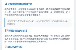 美参院周末将投票重开政府