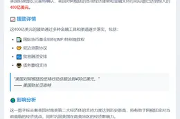美财长：援阿资金达400亿美元