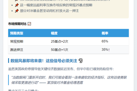 交易员押注美联储年底降息50基点