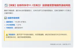 BTC跌破11万美元