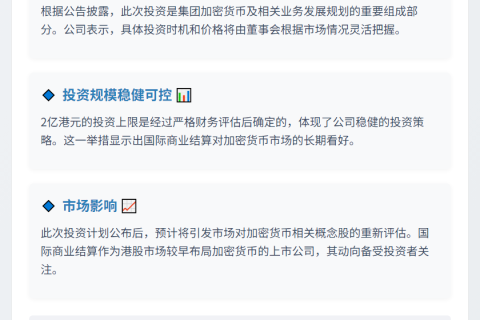 国际商业结算拟购2亿港元比特币
