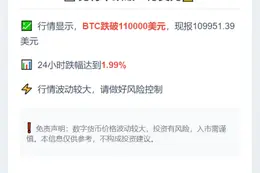比特币跌破11万美元