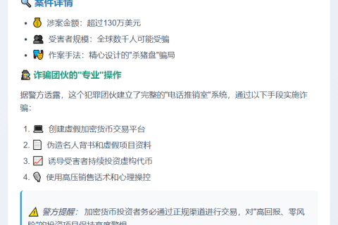 伦敦警方破获130万美元加密诈骗案