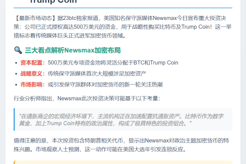 Newsmax Invests $5M in Bitcoin and Trump Coin