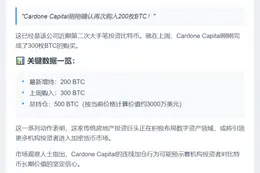 Cardone Capital 增持 200 枚比特币