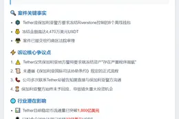 德州公司控Tether非法冻结4470万美元