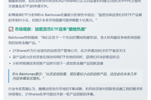 21Shares申请双倍杠杆HYPE ETF