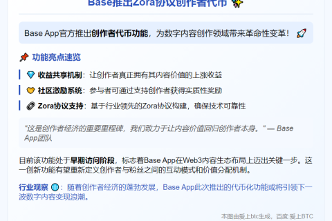 Base推出Zora协议创作者代币