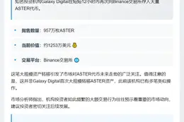 Galaxy Digital再存957万枚ASTER至Binance