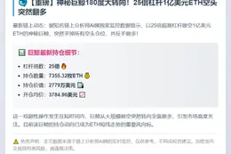巨鲸1亿美元ETH空转多