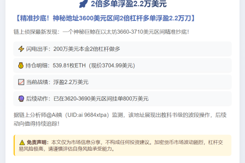 2倍多单浮盈2.2万美元