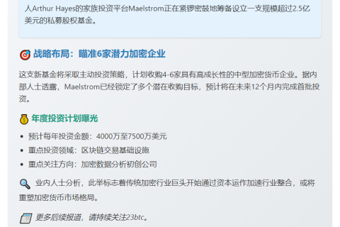 Maelstrom募资2.5亿美元私募基金