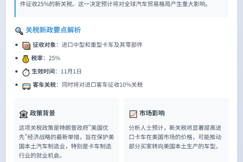 特朗普对进口重卡加征25%关税