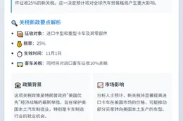 特朗普对进口重卡加征25%关税