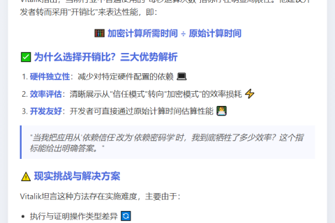 Vitalik呼吁ZK/FHE开发者改用开销比衡量性能