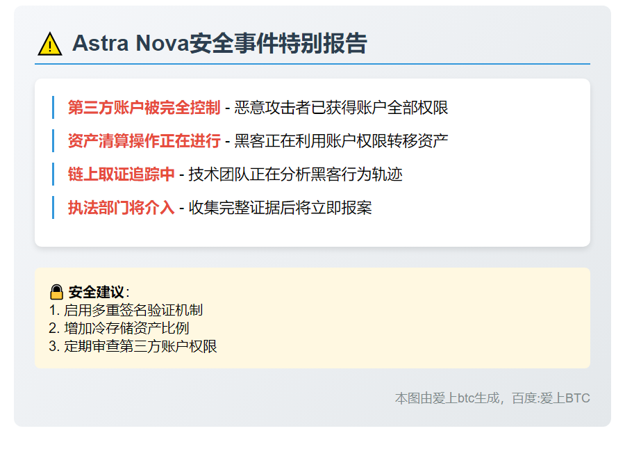 Astra Nova账户遭窃，黑客清算资产