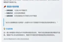 STBL将铸造1亿USST稳定币