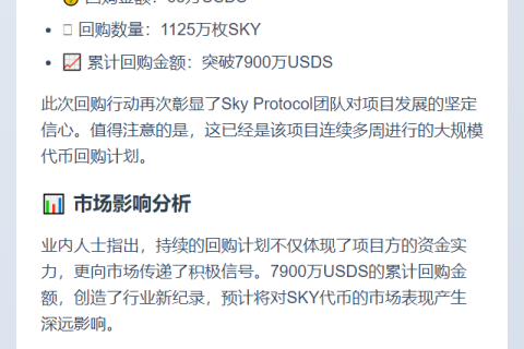 Sky Protocol回购1125万SKY