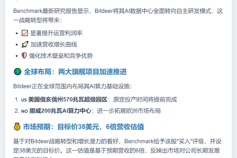Bitdeer自研AI数据中心提升利润加速营收