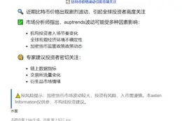 比特币价格波动引发市场关注