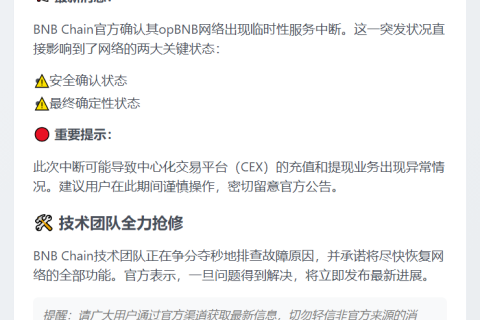 BNB Chain：opBNB网络临时中断