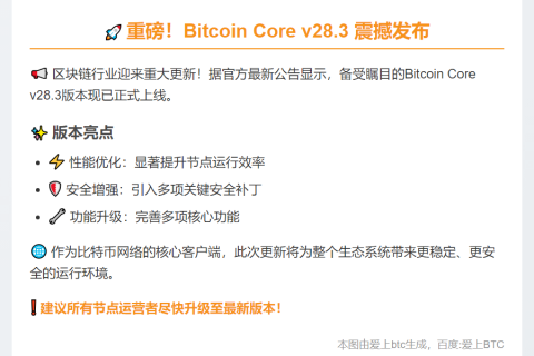 比特币核心28.3版发布