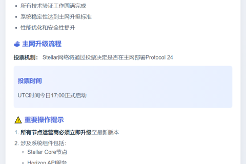 Stellar测试网升级Protocol 24，主网投票今日17:00 UTC