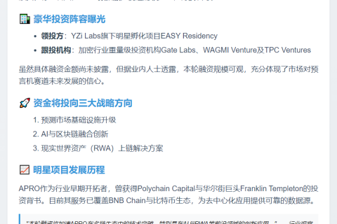 APRO获YZi Labs领投战略融资