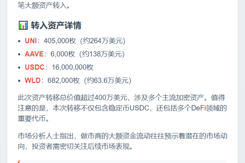 做市商GSR向币安存入大量代币