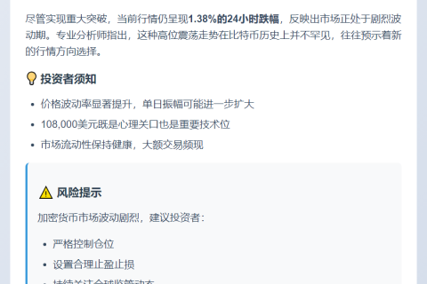 比特币突破10.8万美元