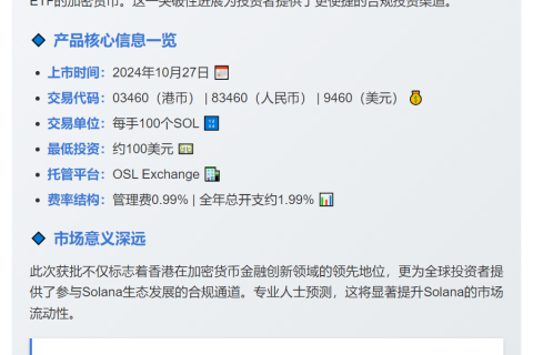 香港首只Solana ETF获批