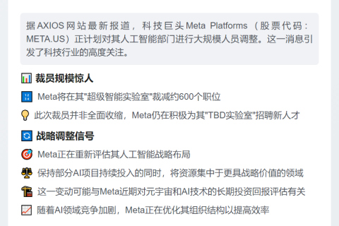 Meta拟裁AI部门数百职位