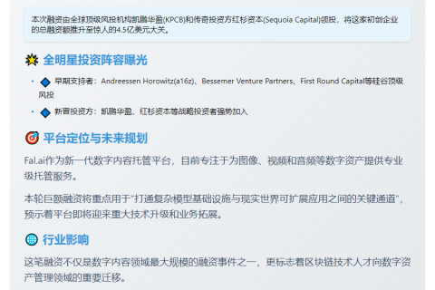 Fal.ai获2.5亿美元融资，红杉参投