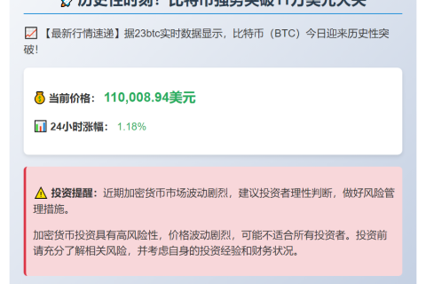 比特币突破11万美元
