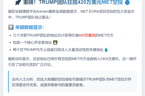 TRUMP团队获420万MET空投