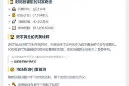 14年沉寂比特币巨鲸苏醒 持4000枚
