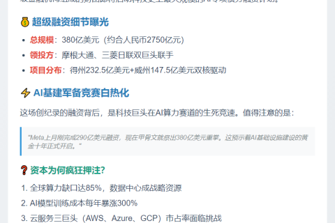 甲骨文获380亿美元AI融资创纪录