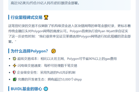 贝莱德5亿美元BUIDL部署Polygon