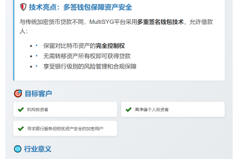 瑞士Sygnum银行推比特币抵押贷款