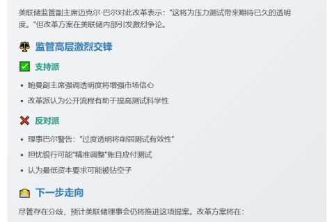 美联储将公开压力测试模型细节