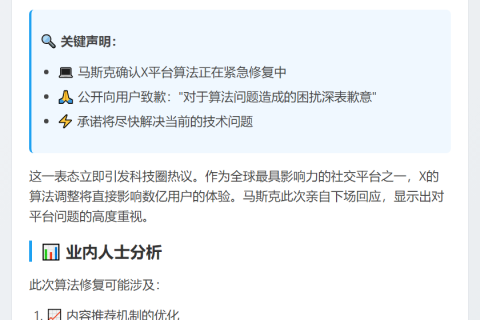 马斯克修复X算法