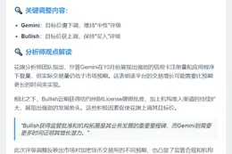 花旗调整 Gemini 和 Bullish 目标价